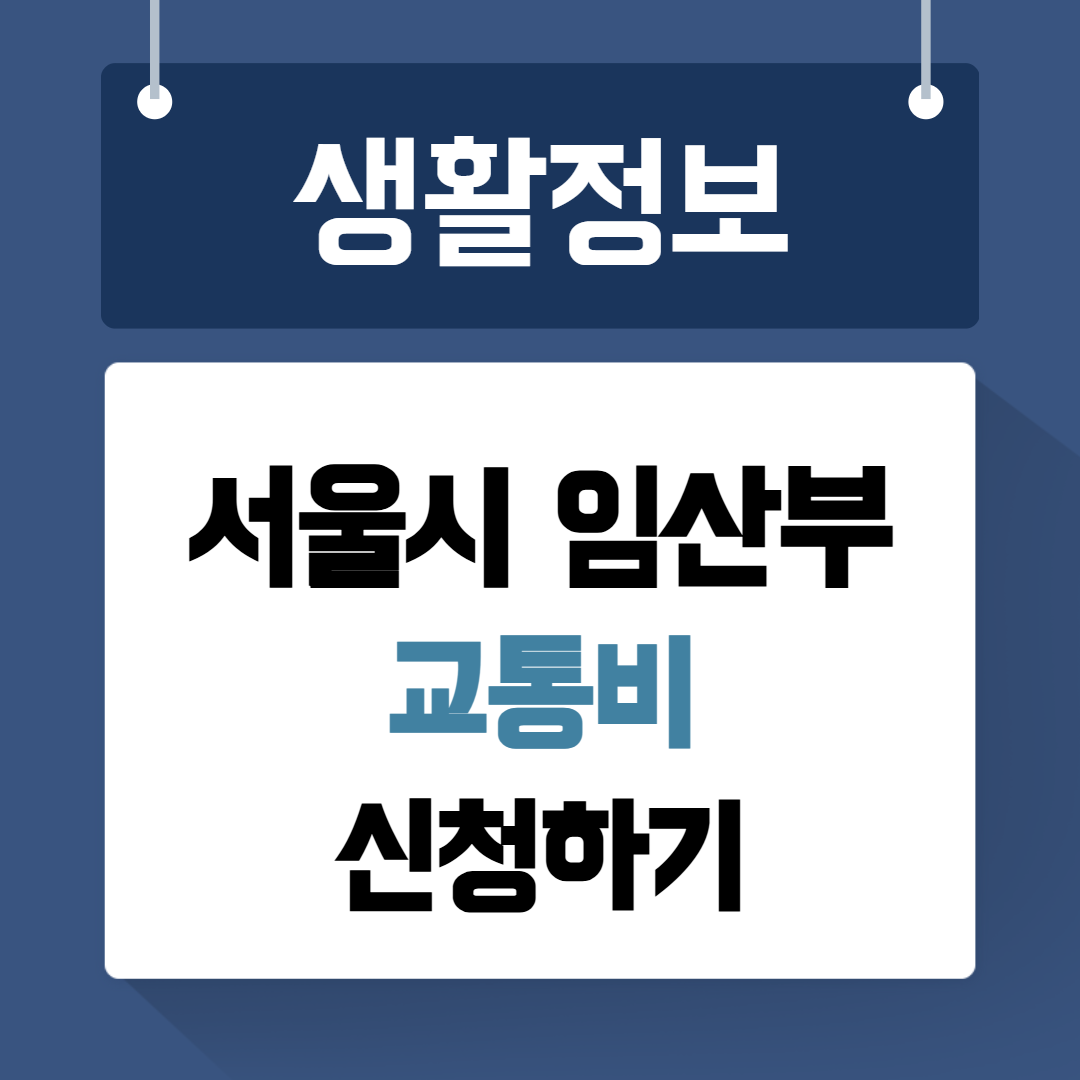 서울시 임산부 교통비 신청하기