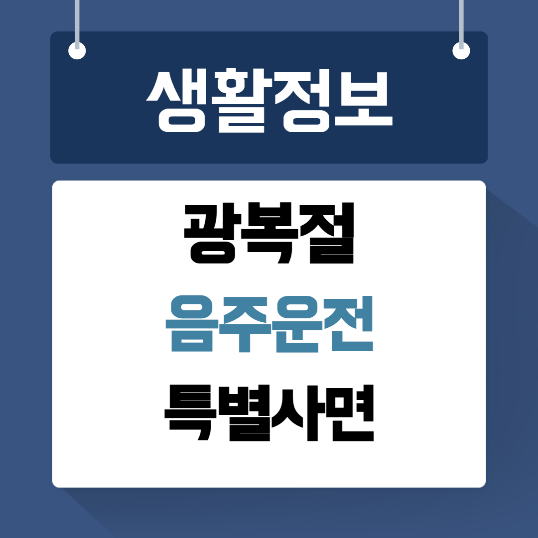 광복절 음주운전 특별사면