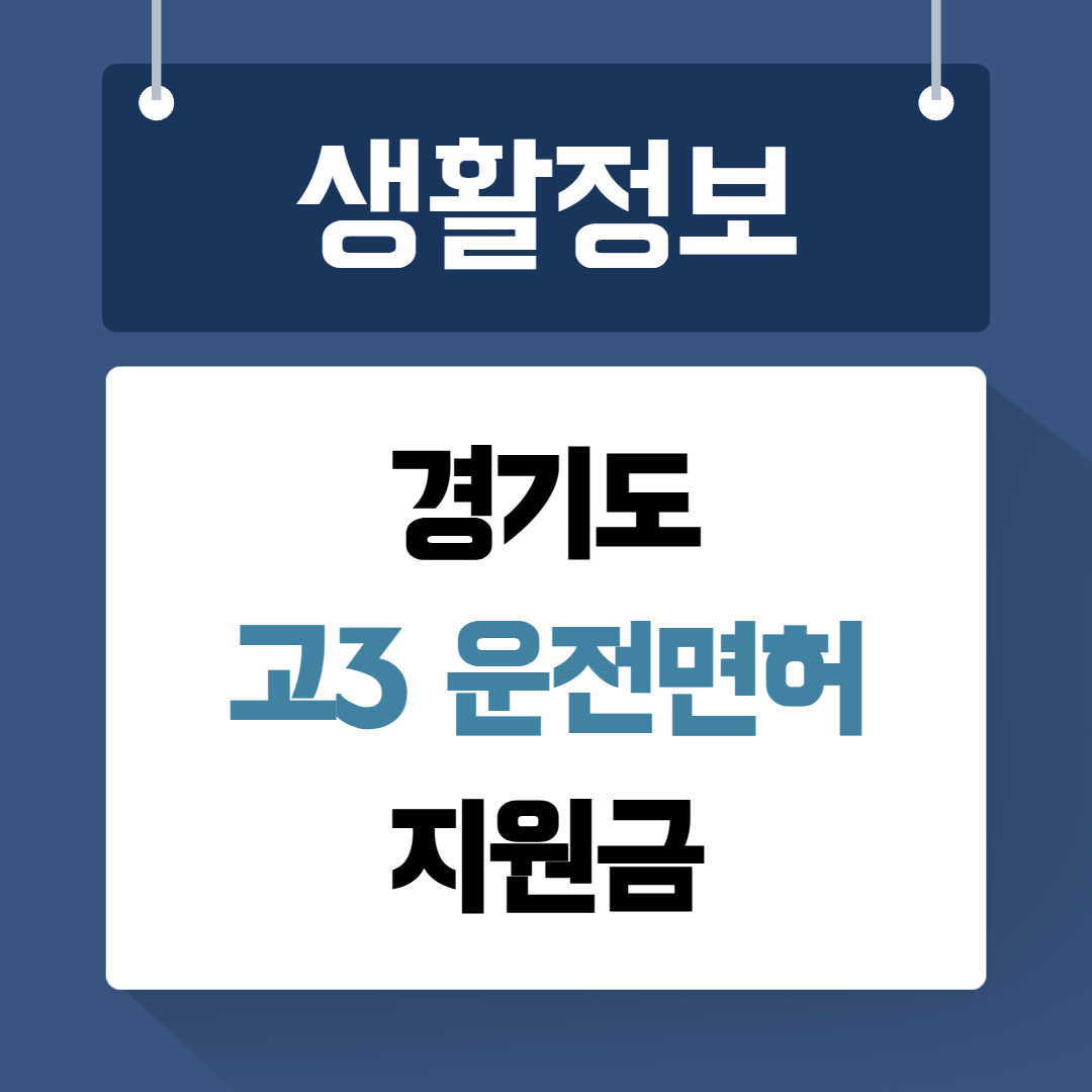 고3 운전면허 지원금