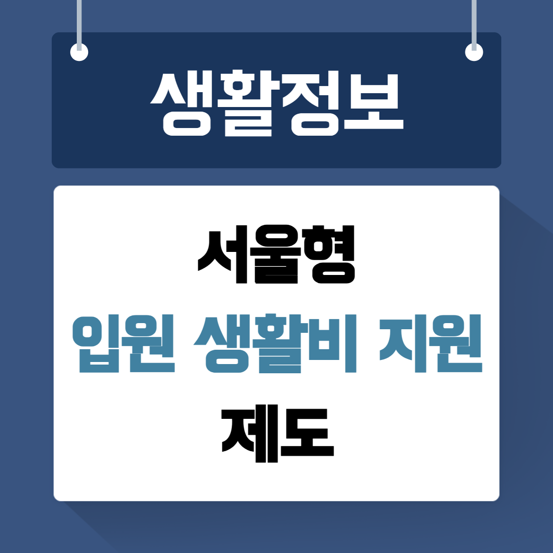 서울형 입원 생활비 지원제도