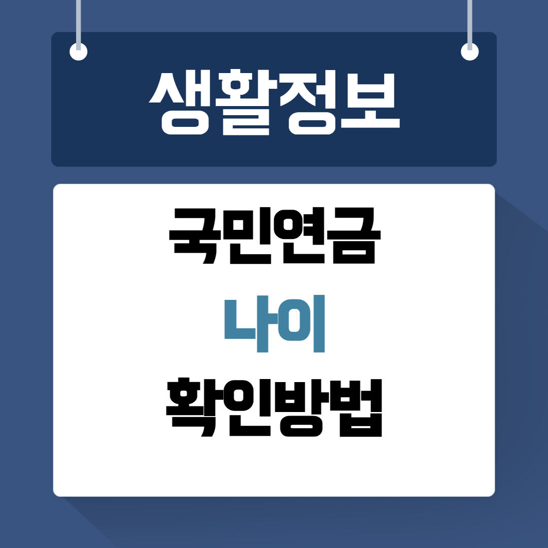 국민연금 나이 확인