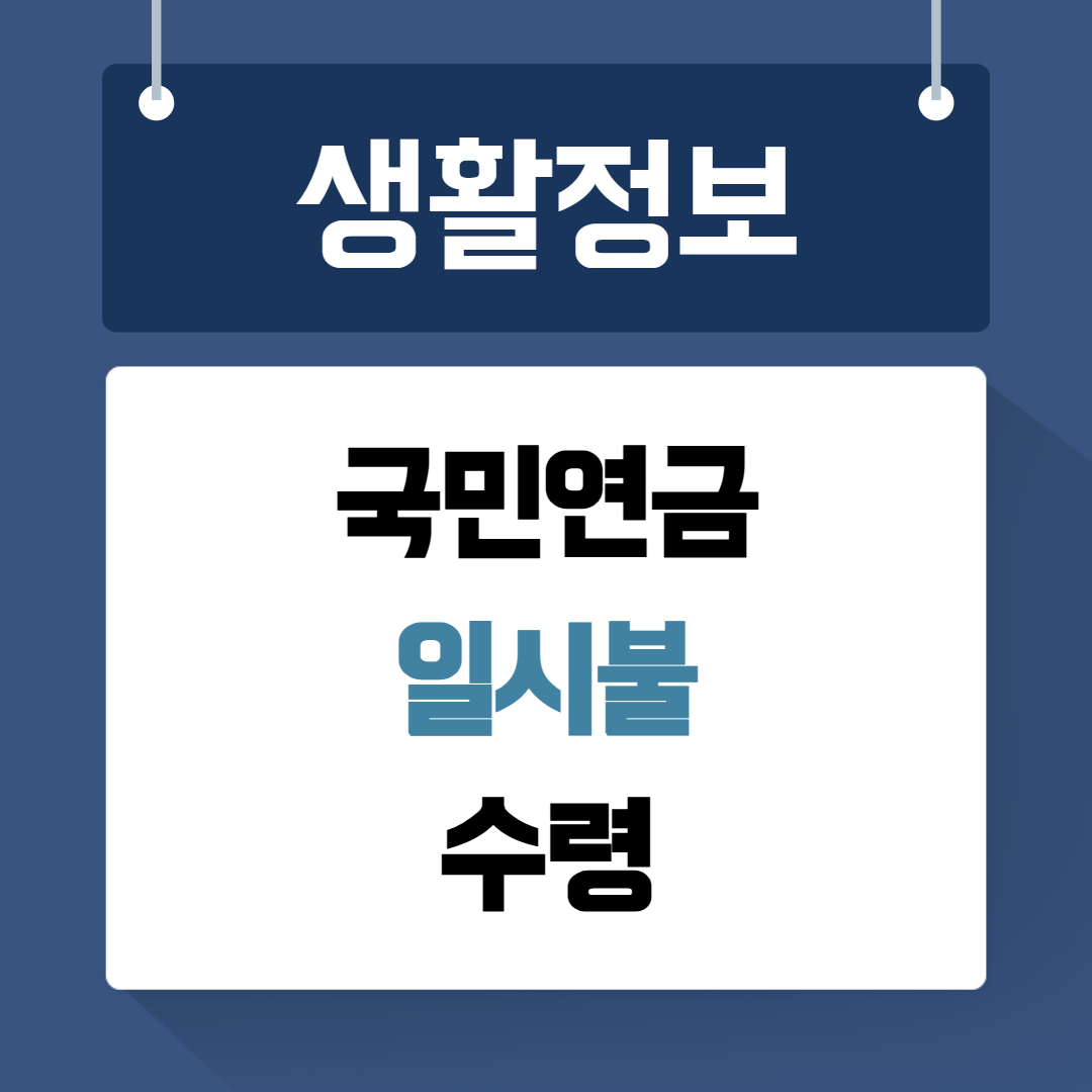 국민연금 일시불수령