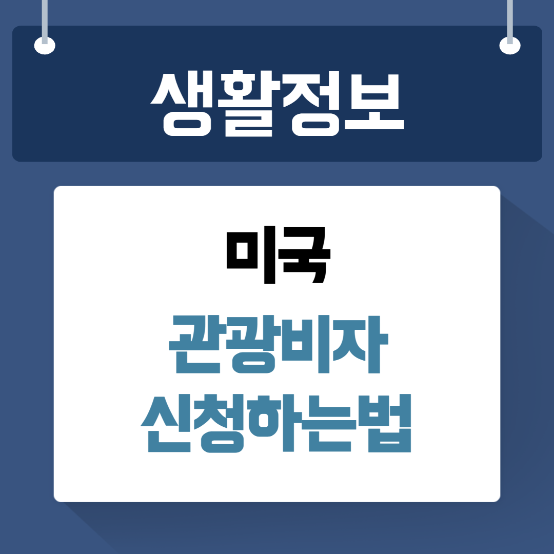 미국관광비자 신청하는법