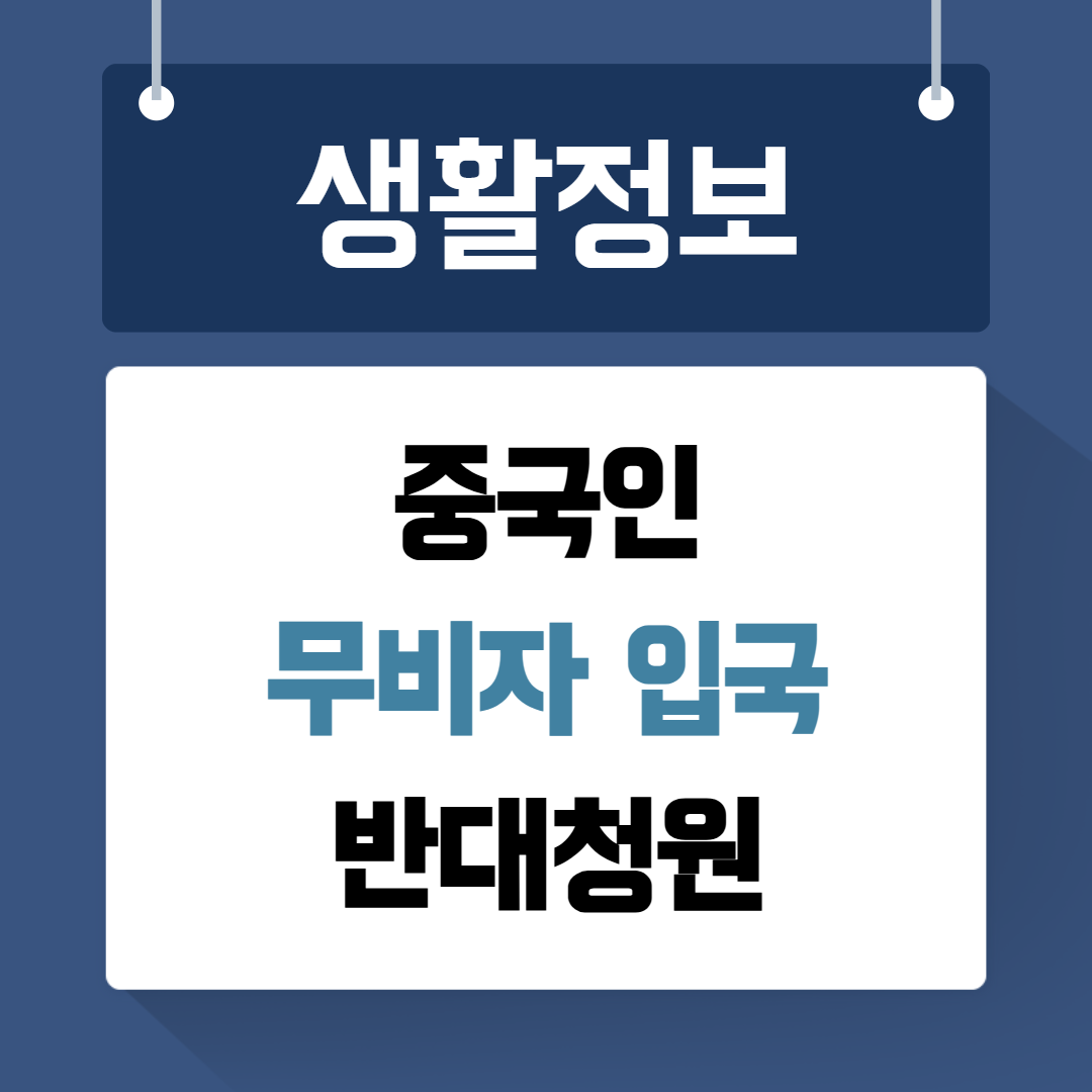 중국인 무비자 입국 반대