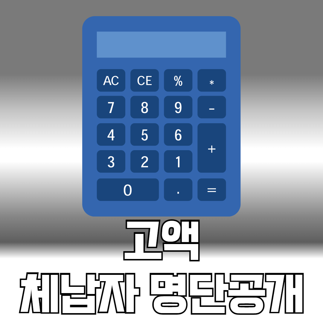 고액 세금체납자 명단공개