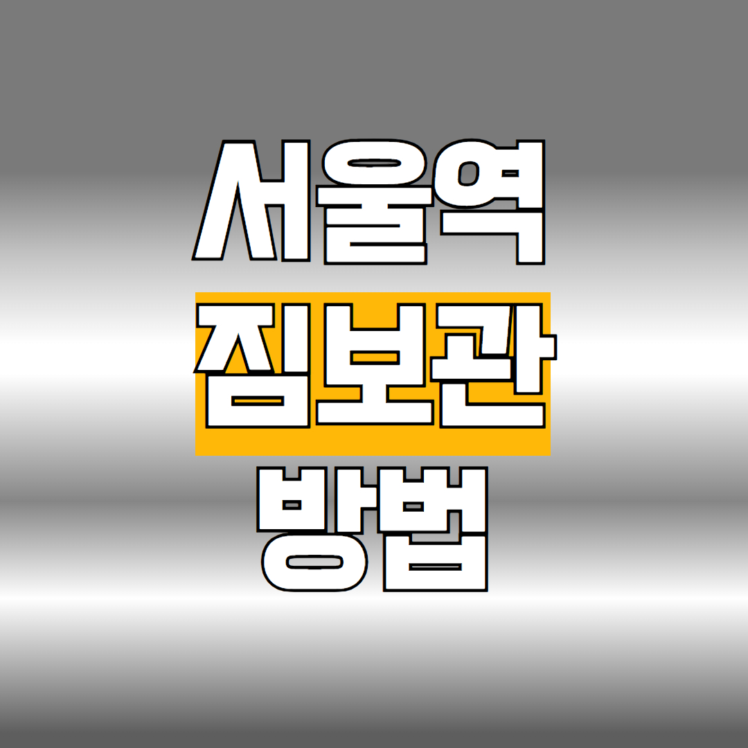 서울역 짐보관 방법
