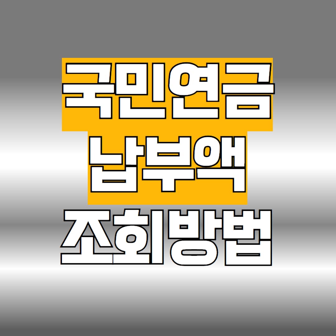 국민연금납부액 조회