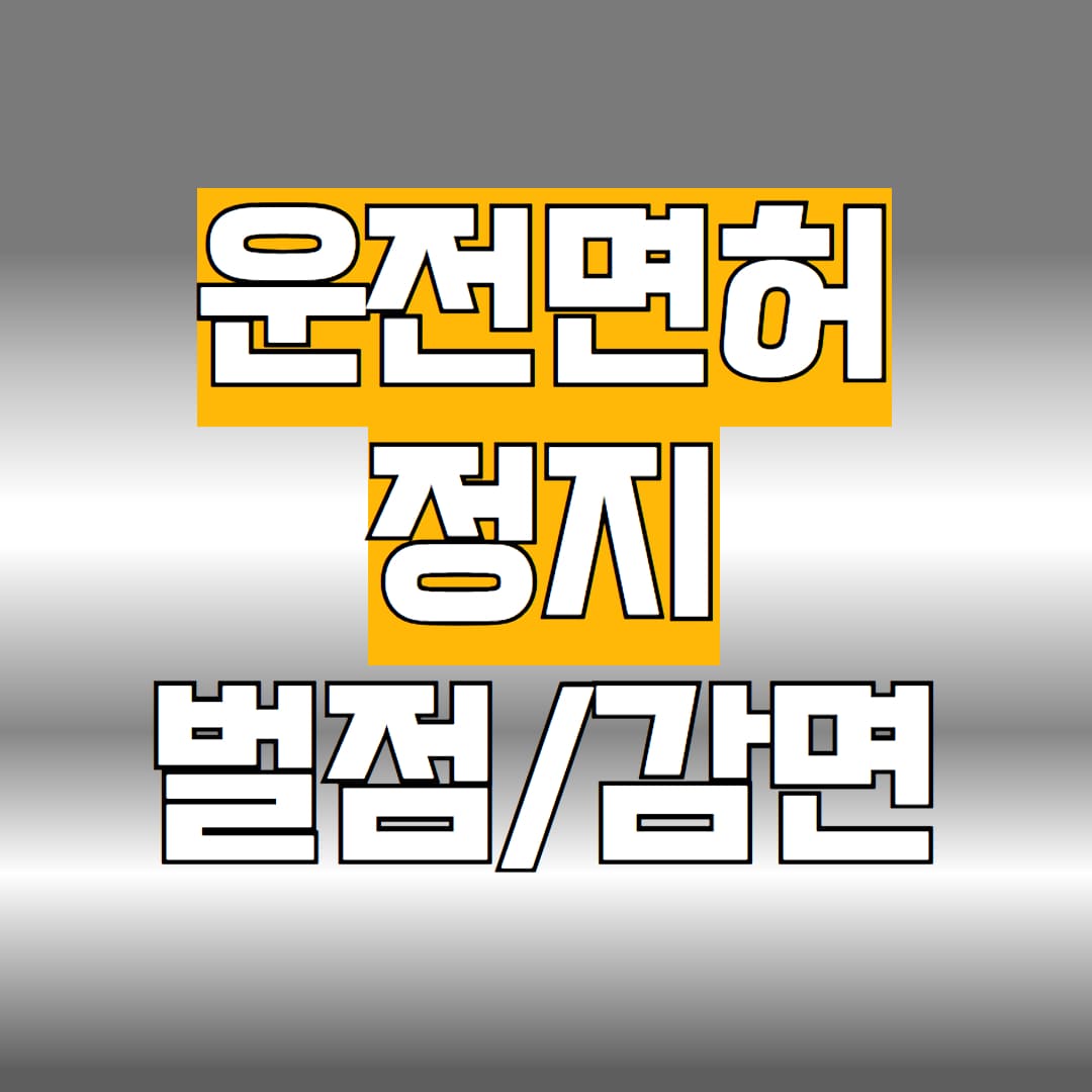 운전면허정지 감면