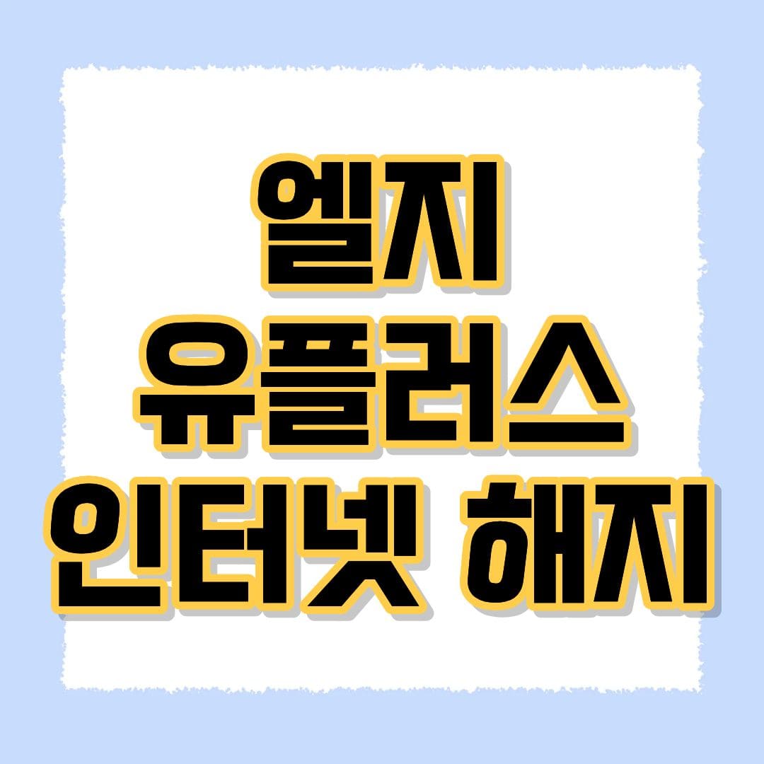 엘지 유플러스 인터넷해지