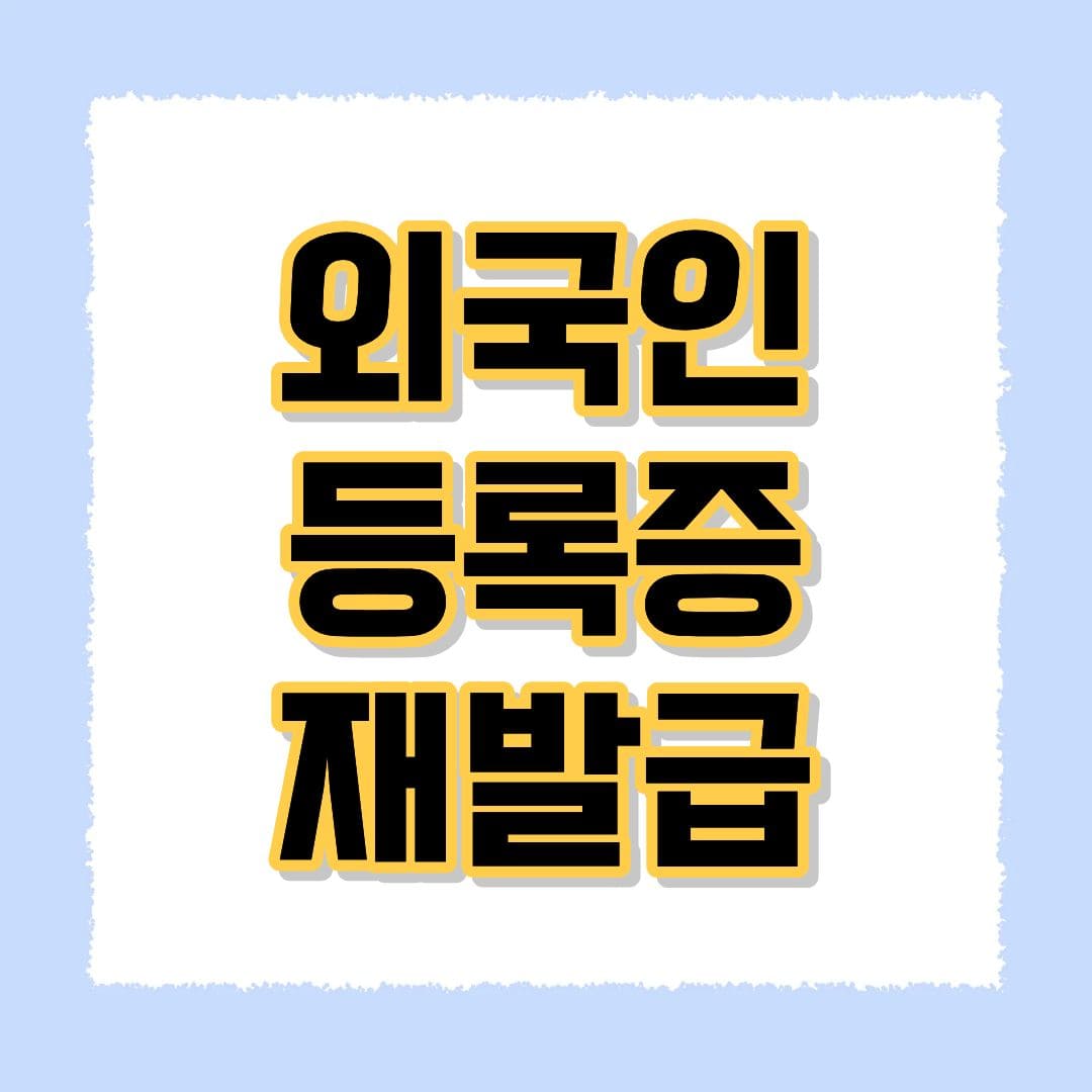 외국인등록증 재발급