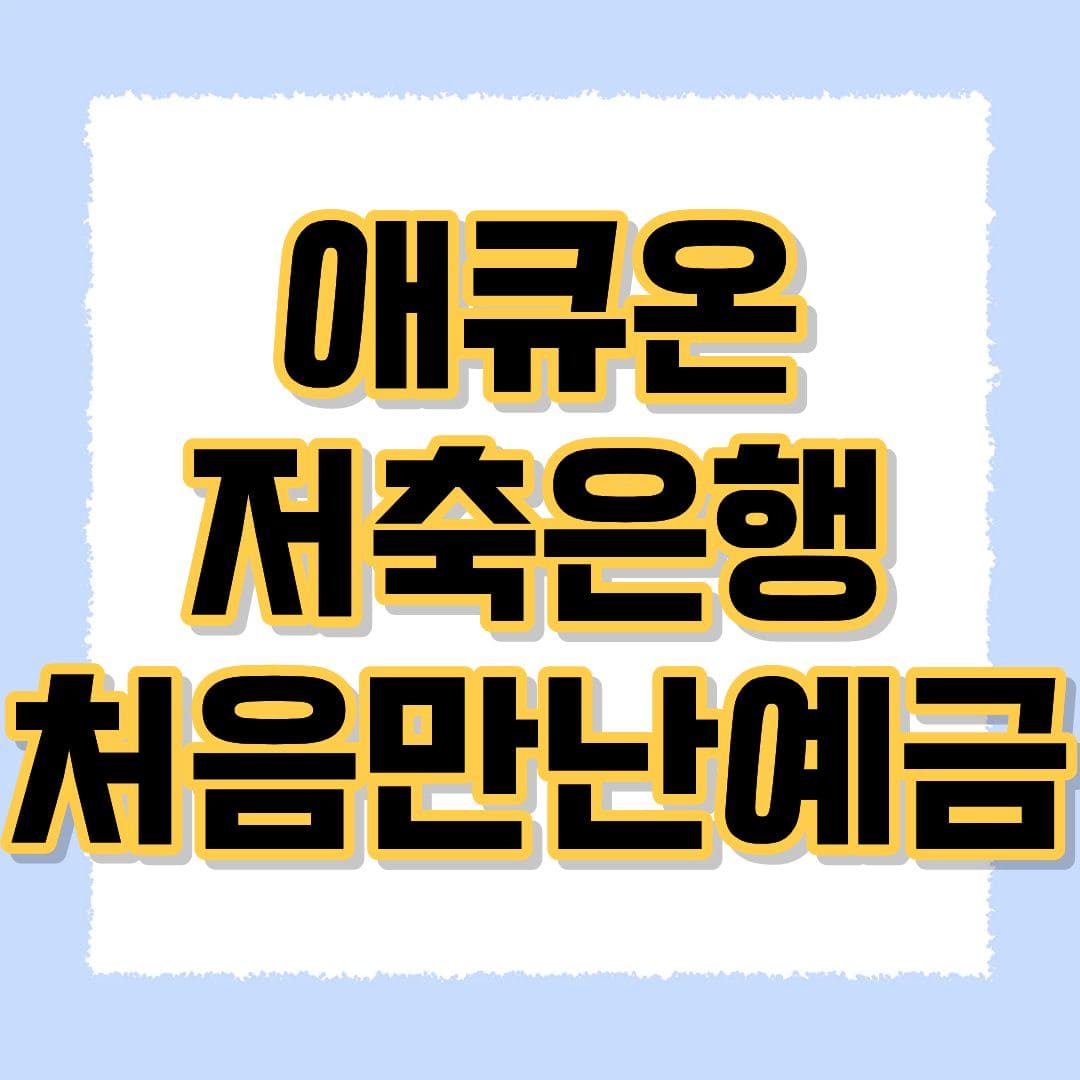 애큐온 저축은행 처음만난예금