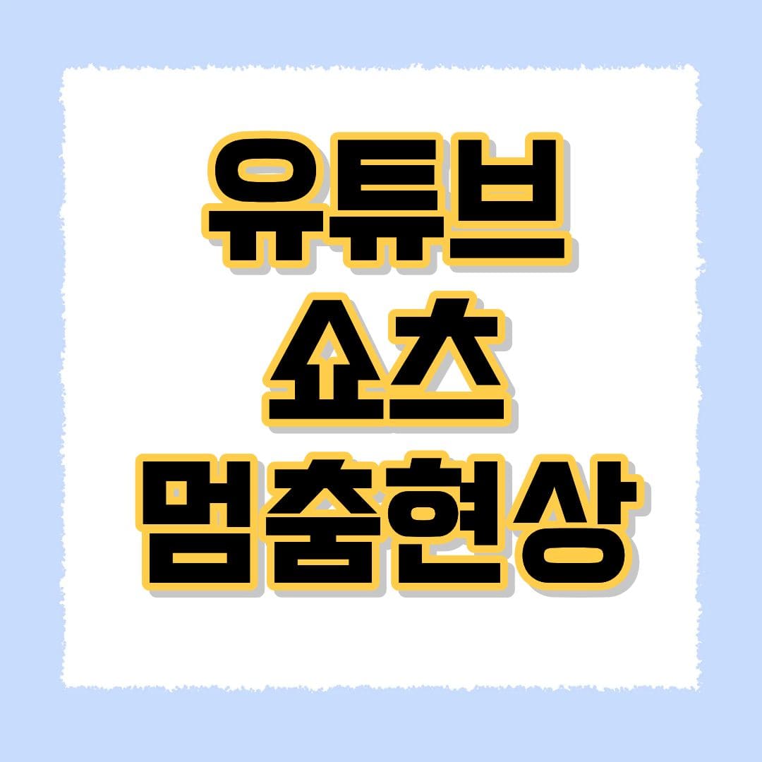유튜브 쇼츠 멈춤현상