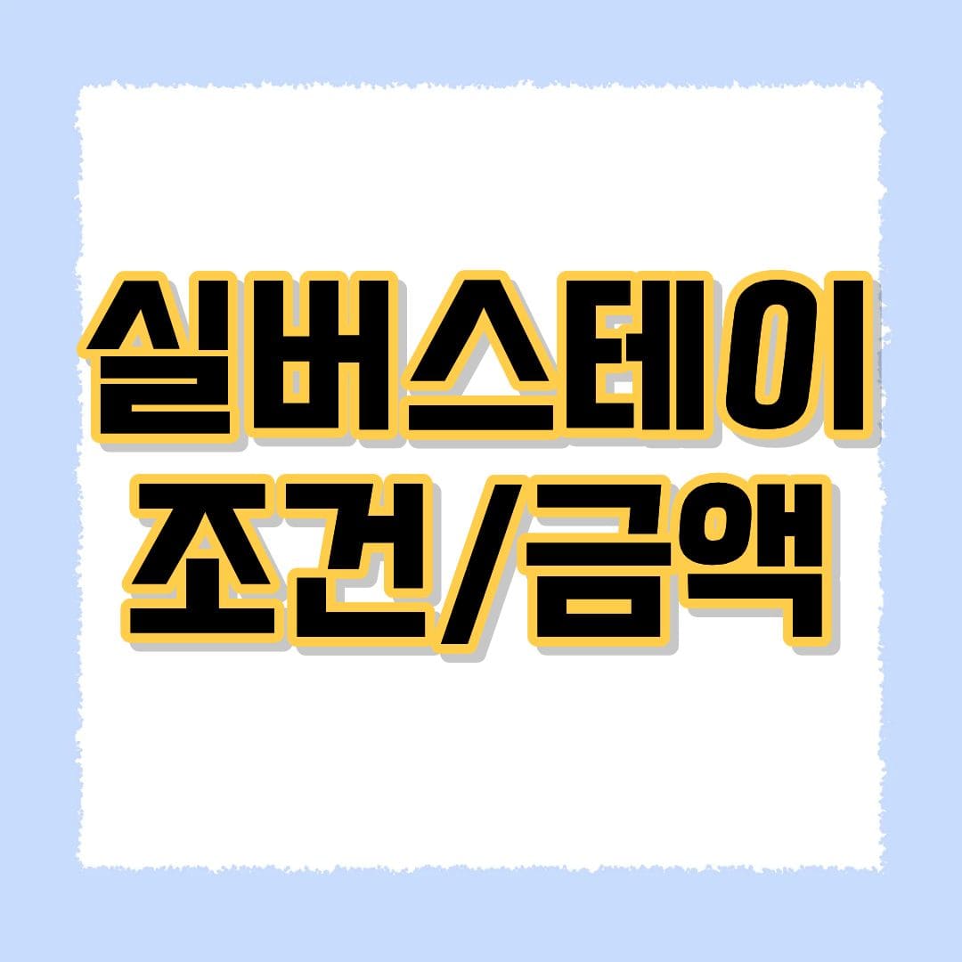 실버스테이 조건 금액