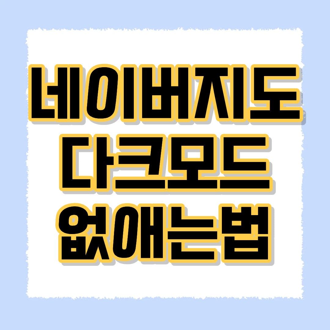 네이버지도 다크모드