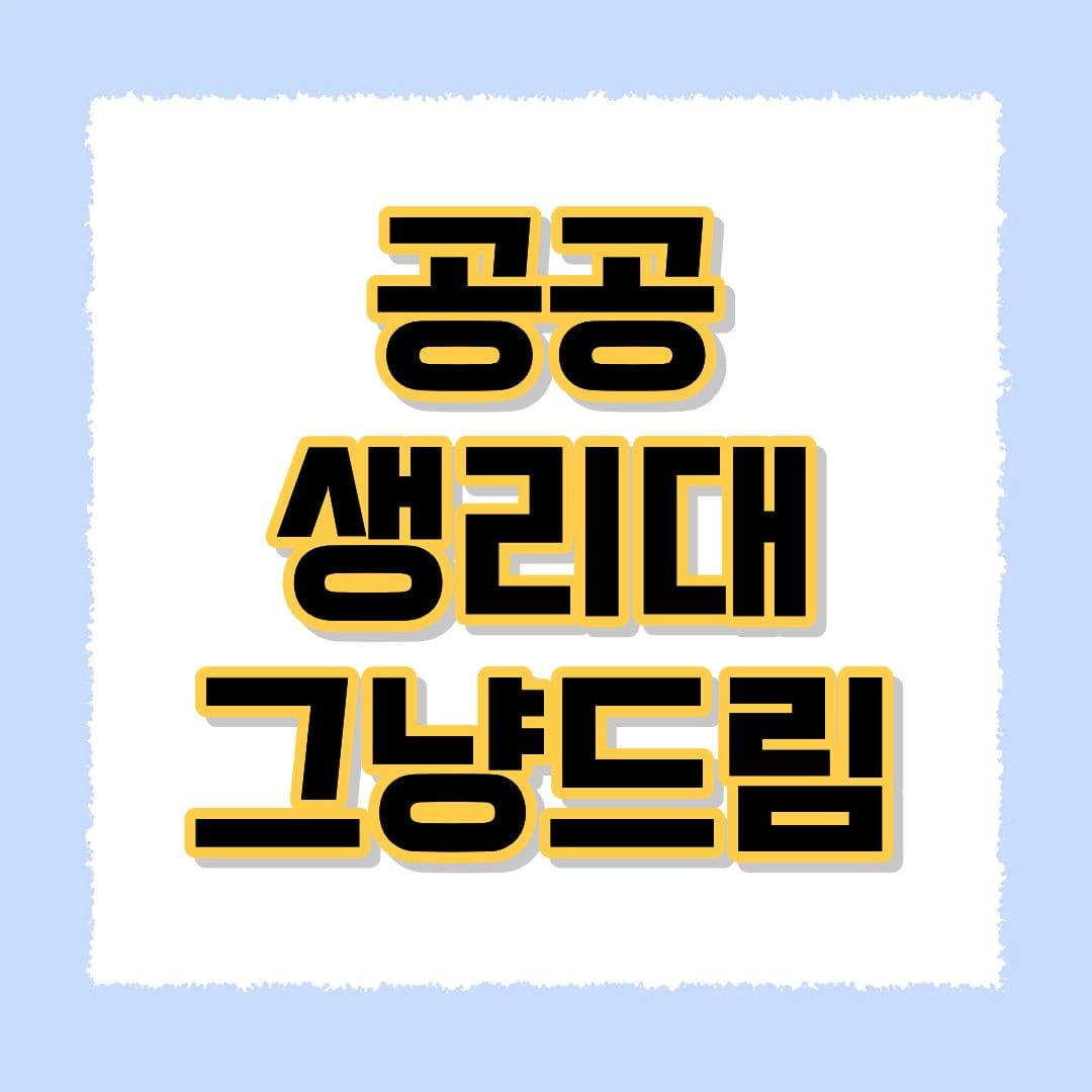 공공생리대 그냥드림