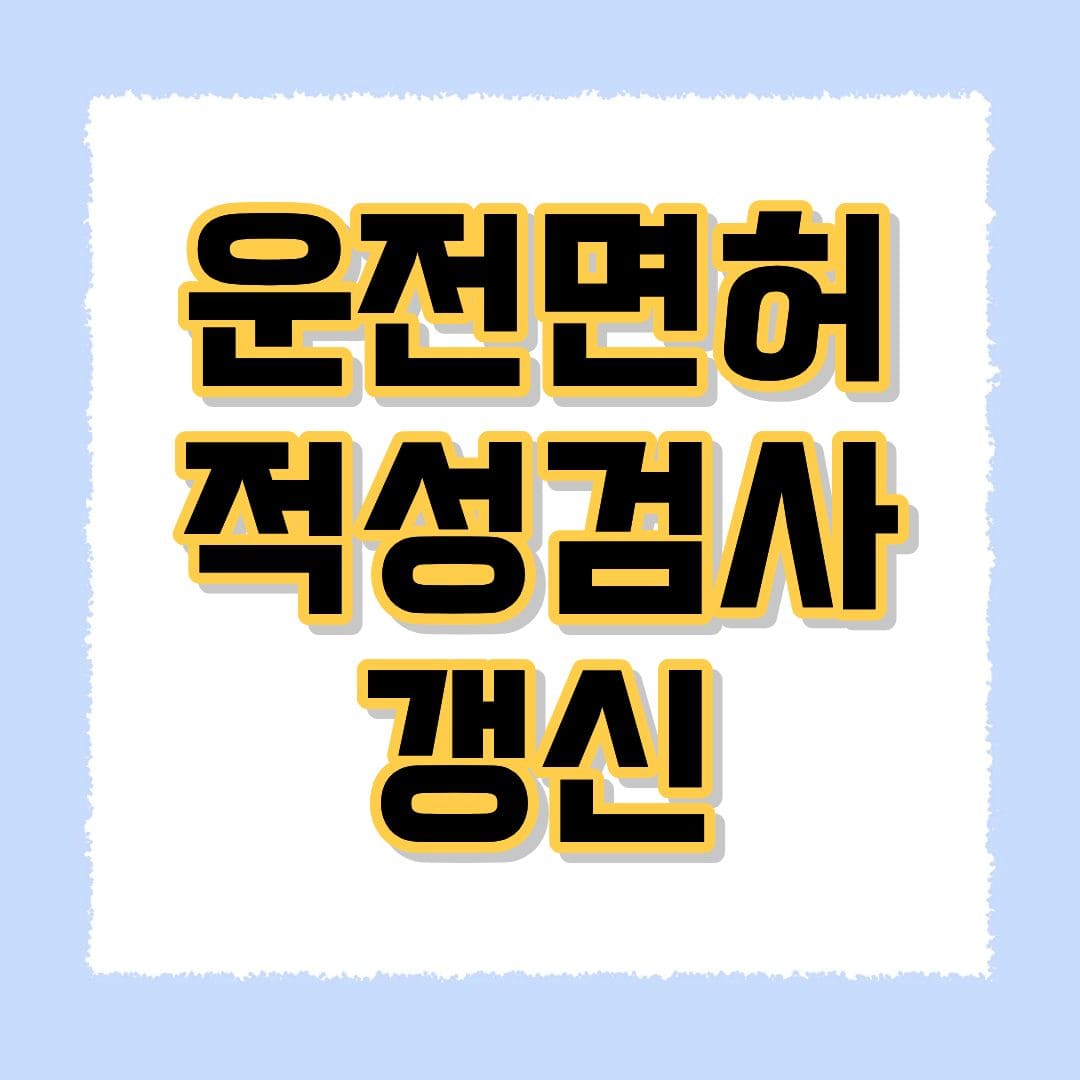 운전면허 적성검사 갱신