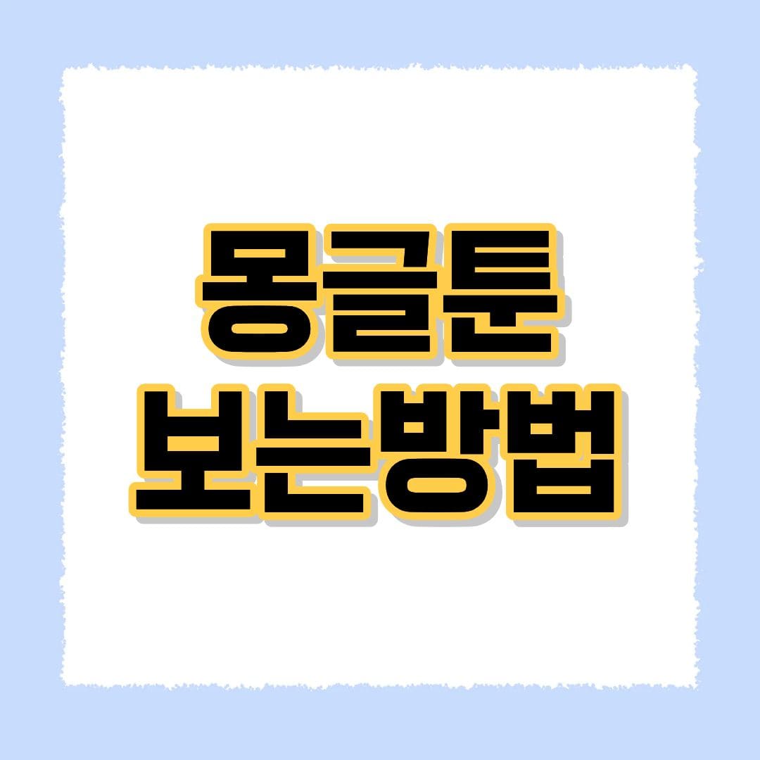 몽글툰 보는방법