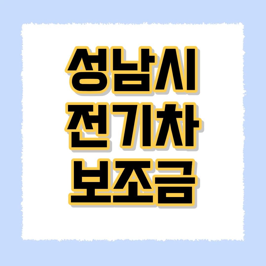 성남시 전기차 보조금