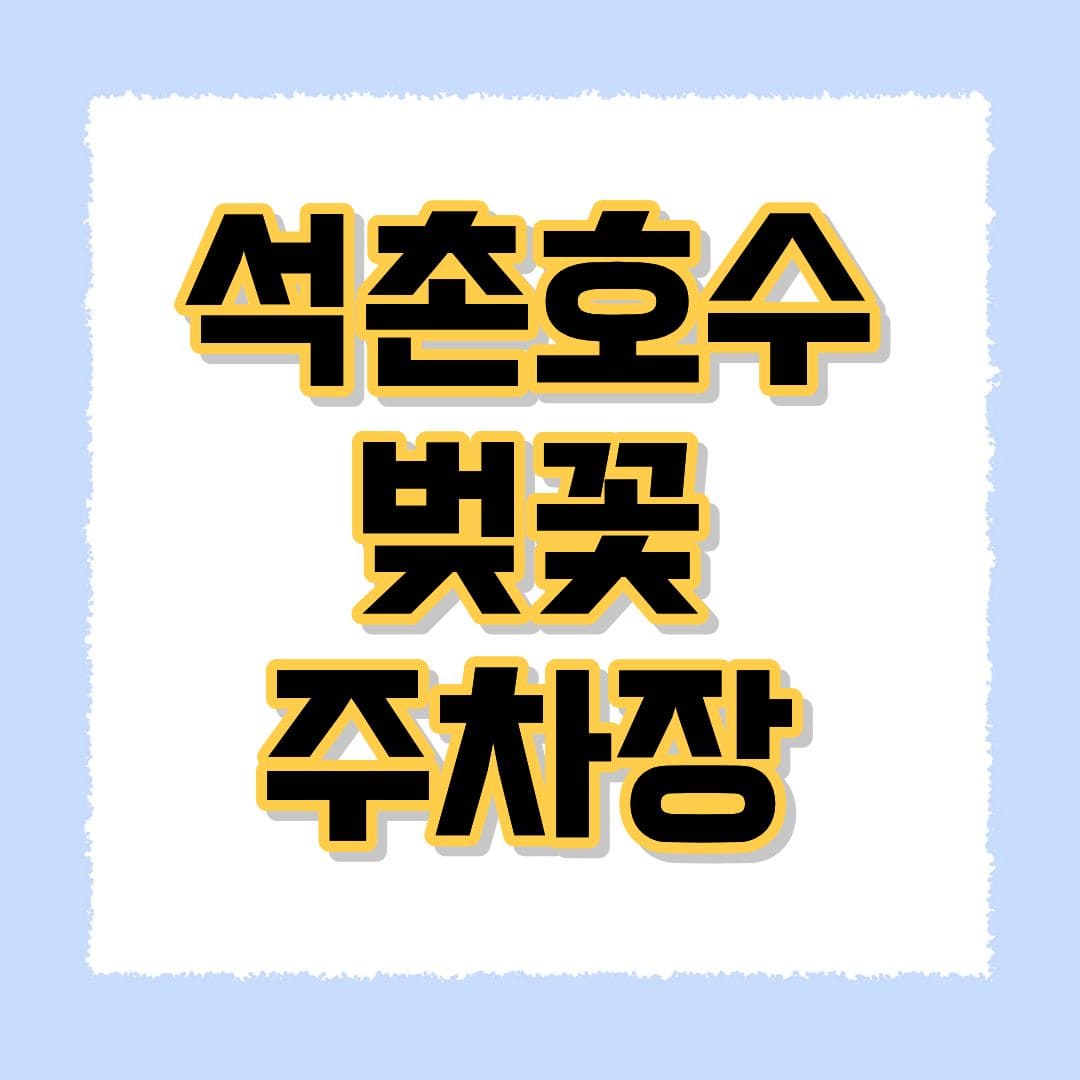 석촌호수 벚꽃 주차장