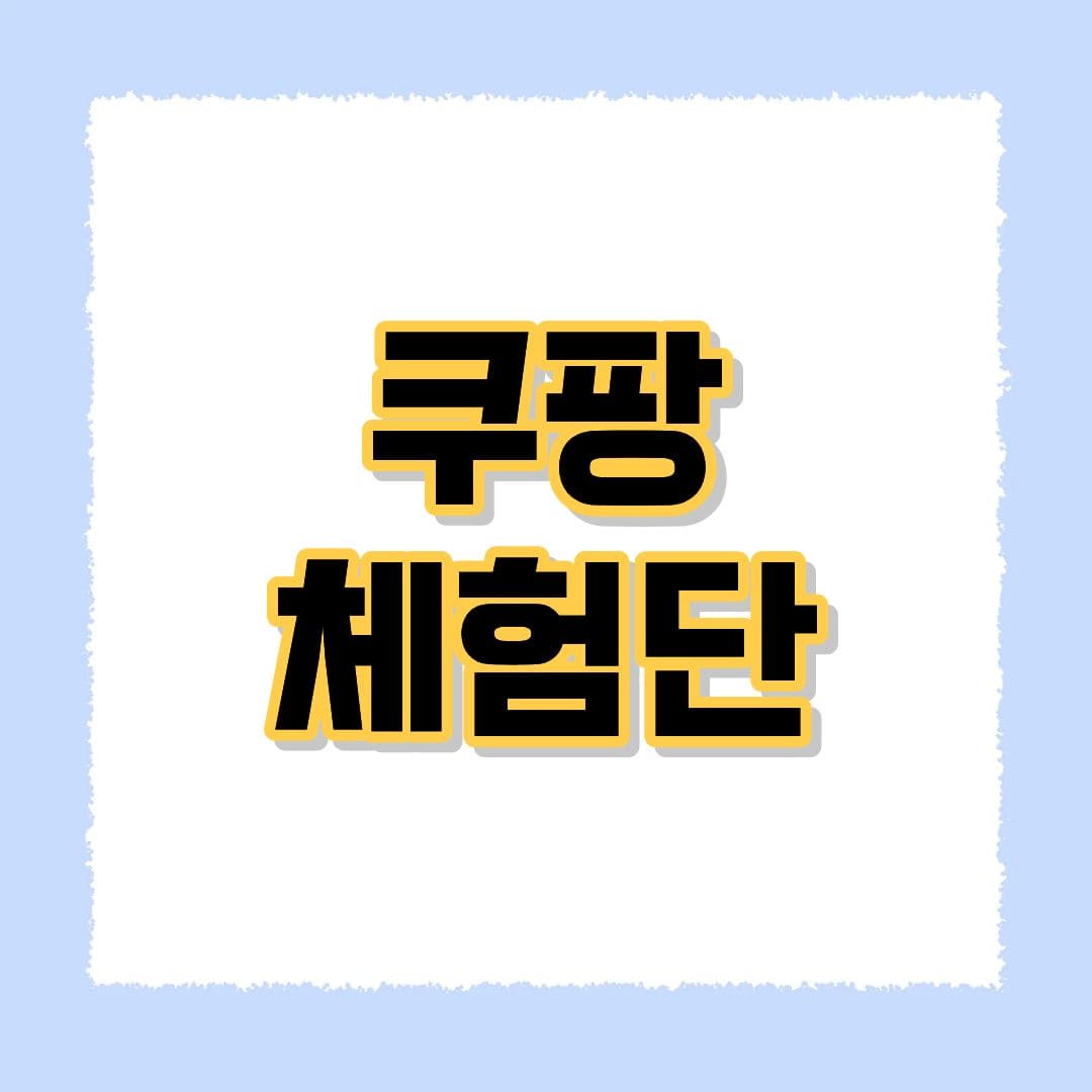 쿠팡체험단