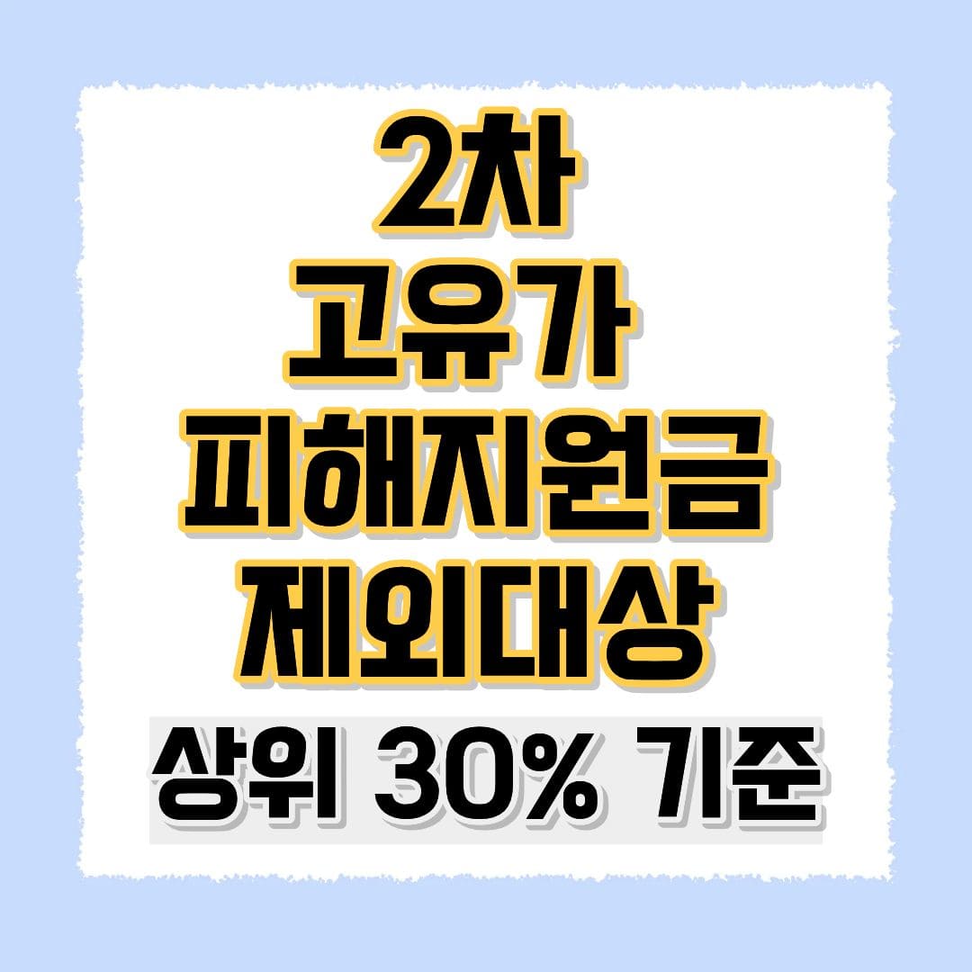 2차 고유가 피해지원금 제외대상