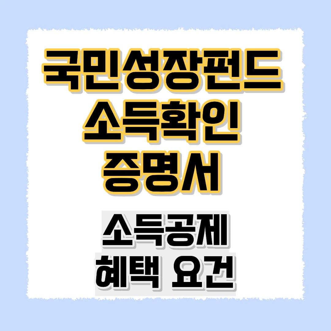 국민성장펀드 소득확인증명서