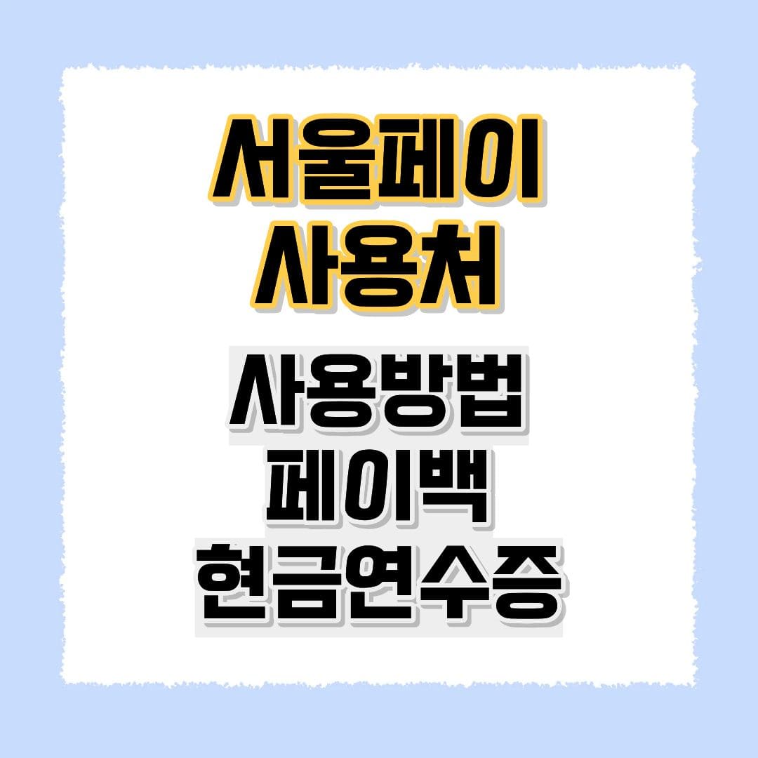 서울페이 사용처
