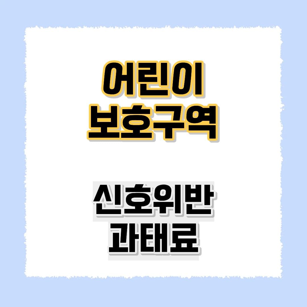 어린이 보호구역 과태료