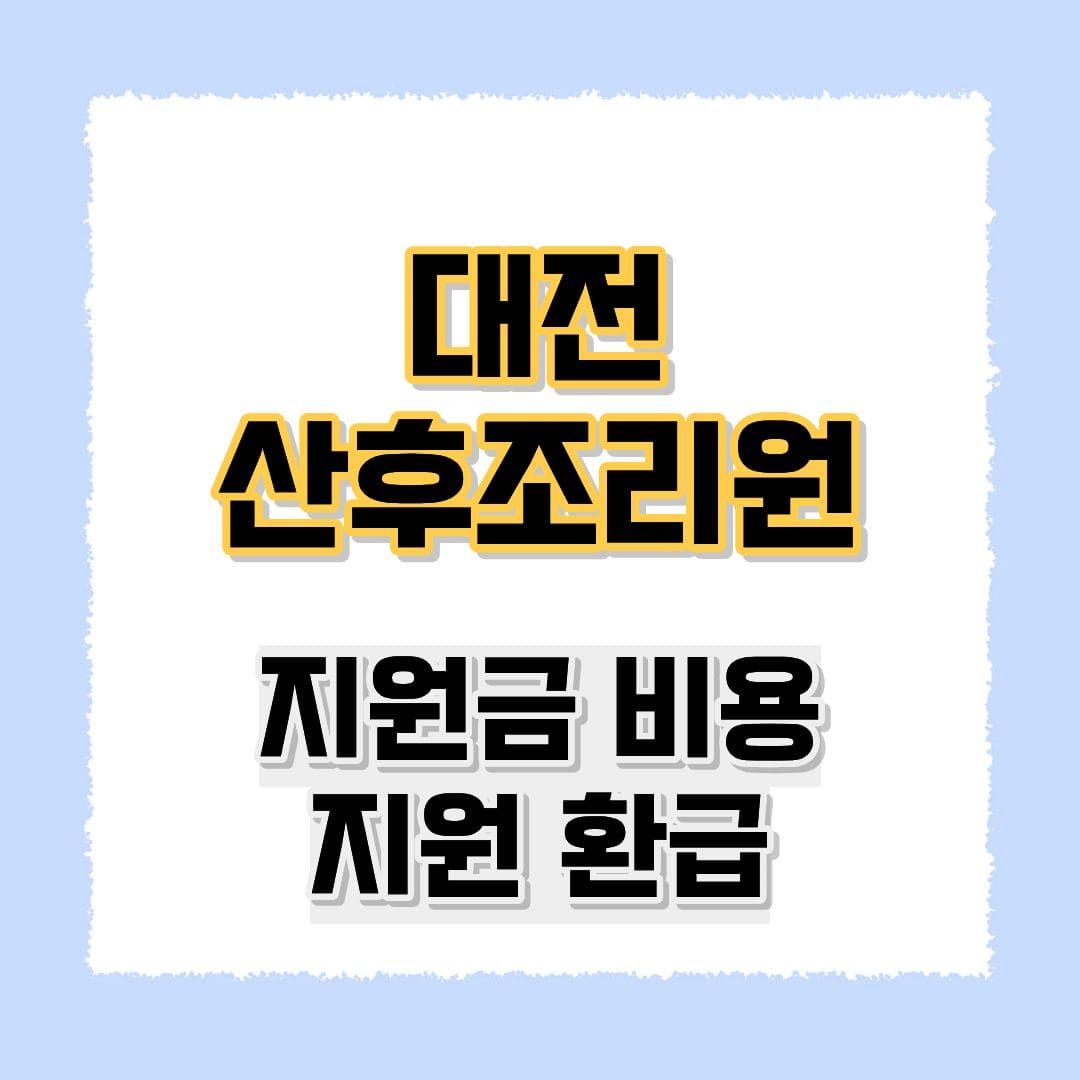대전 산후조리원 지원금