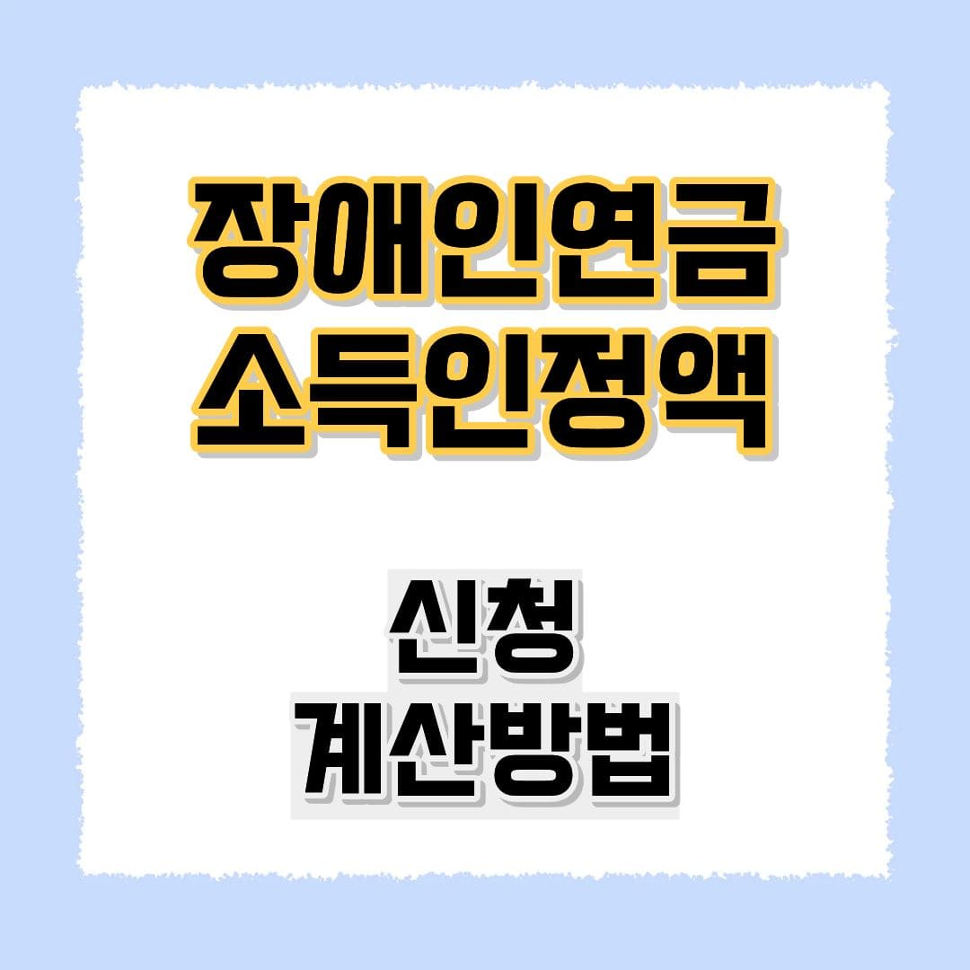 장애인연금 소득인정액