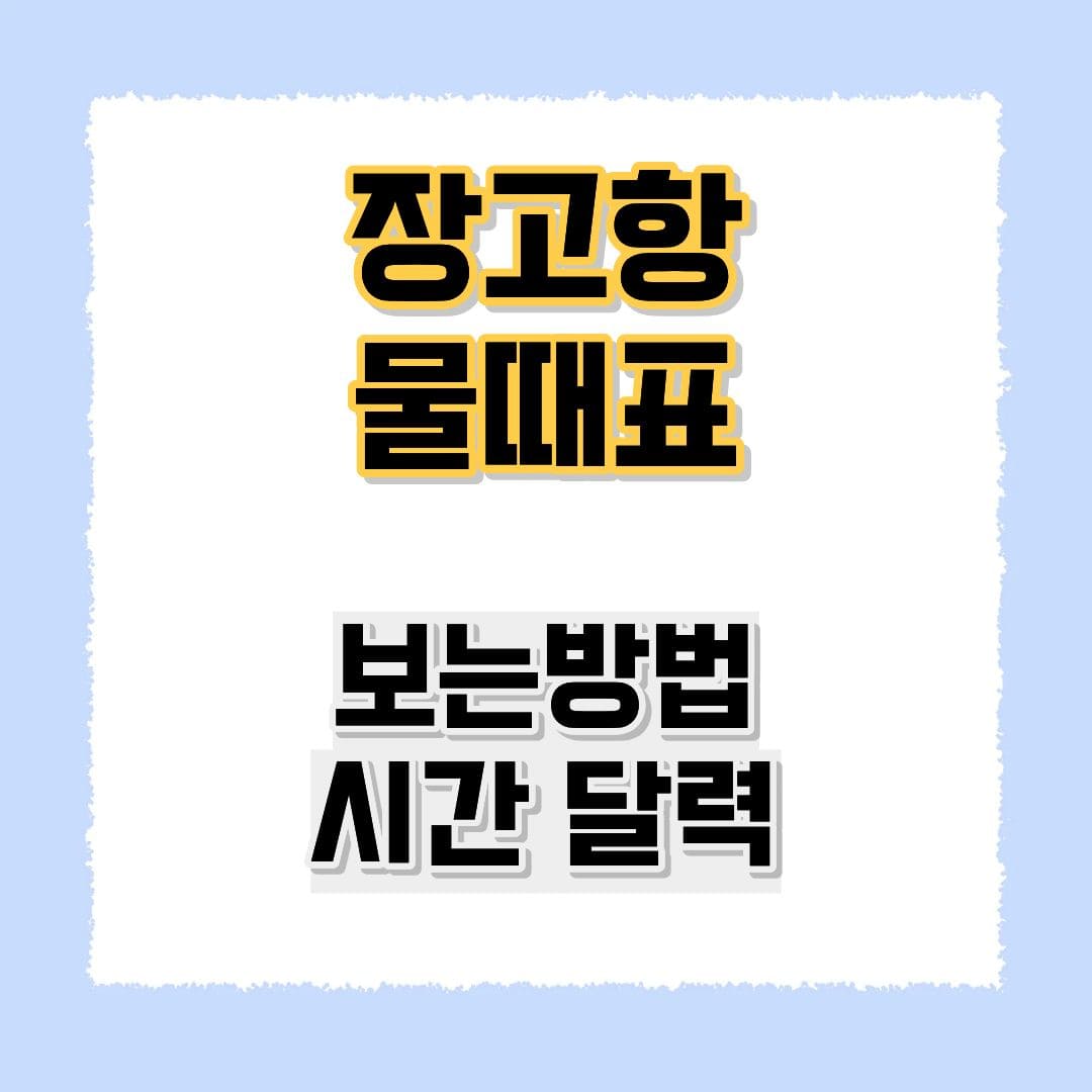 장고항 물때표