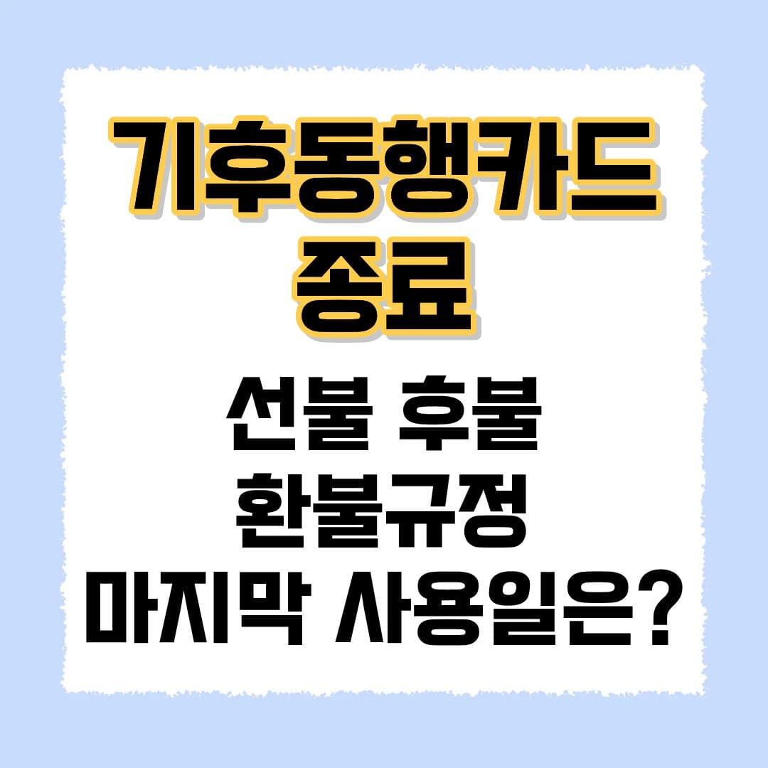 기후동행카드 종료