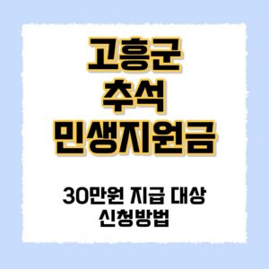 고흥군 추석민생지원금