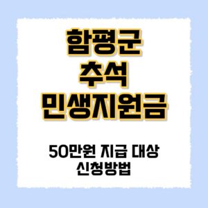함평군 추석민생지원금 50만원