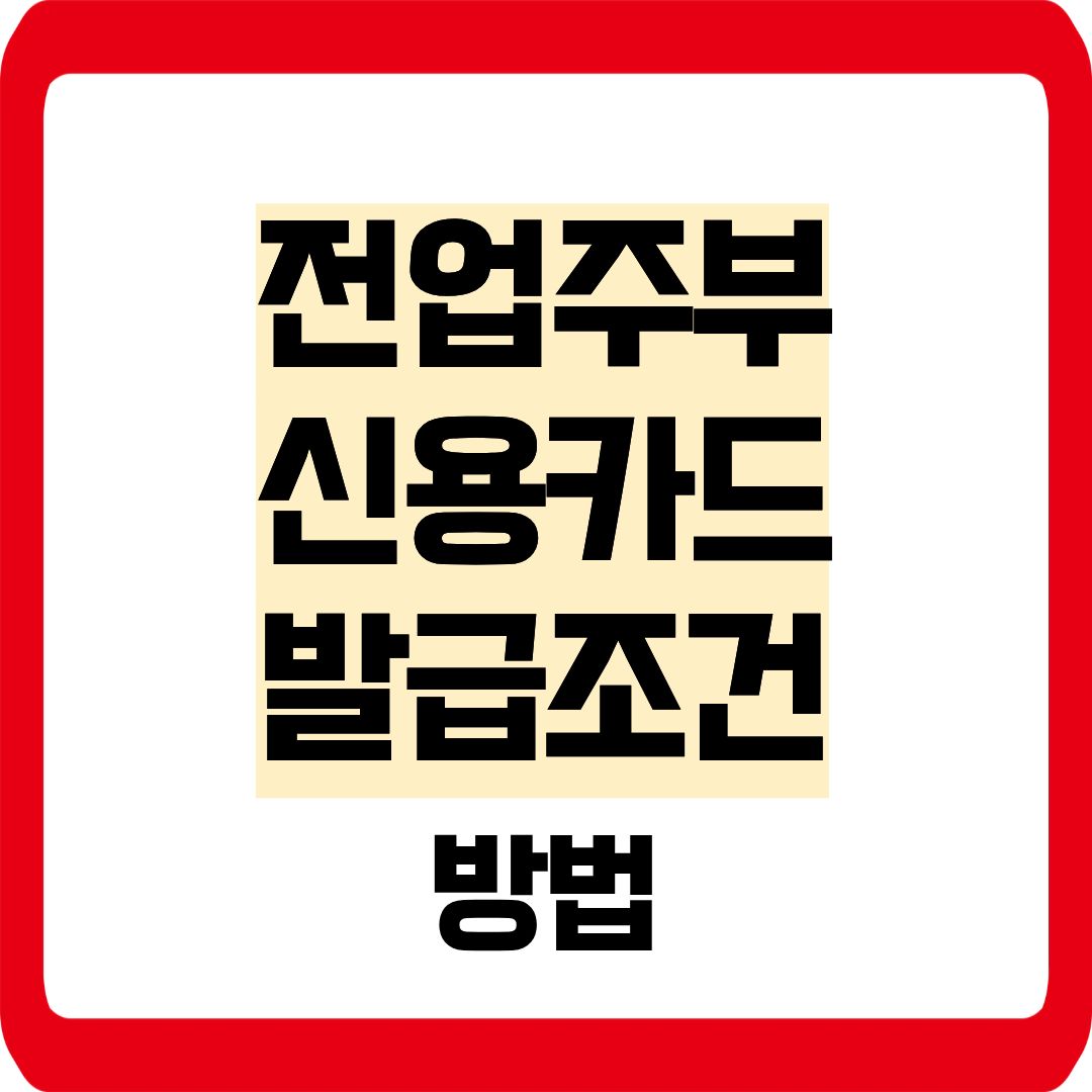 전업주부 신용카드 발급